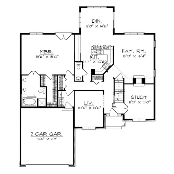 Georgian House Plan First Floor - Vlasis Traditional Home 051D-0110 - Shop House Plans and More