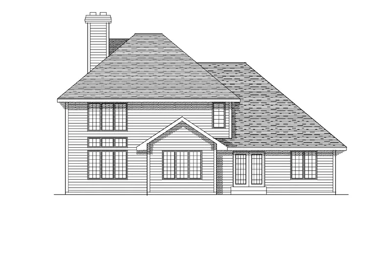 Traditional House Plan Rear Elevation - Vlasis Traditional Home 051D-0110 - Shop House Plans and More