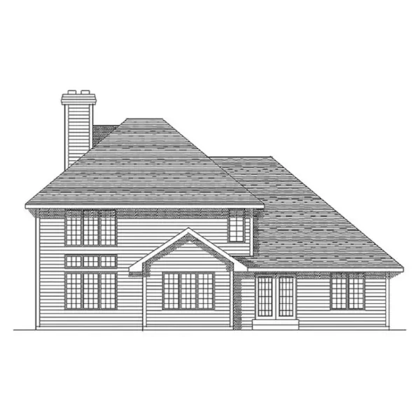 Georgian House Plan Rear Elevation - Vlasis Traditional Home 051D-0110 - Shop House Plans and More