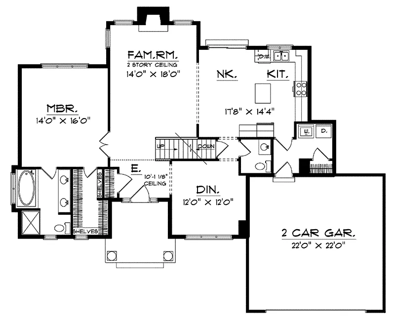 Traditional House Plan First Floor - Clarksdale Way Traditional Home 051D-0111 - Search House Plans and More