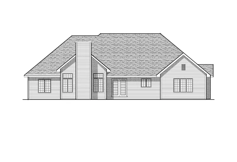 Traditional House Plan Rear Elevation - Clarksdale Way Traditional Home 051D-0111 - Search House Plans and More