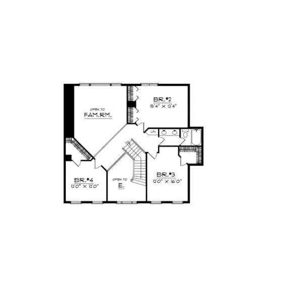 Greek Revival House Plan Second Floor - Constance Georgian Home 051D-0115 - Search House Plans and More