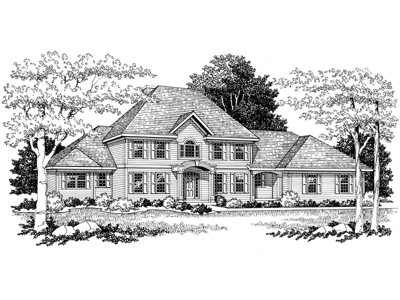 Colonial House Plan Front Image of House - Constance Georgian Home 051D-0115 - Search House Plans and More