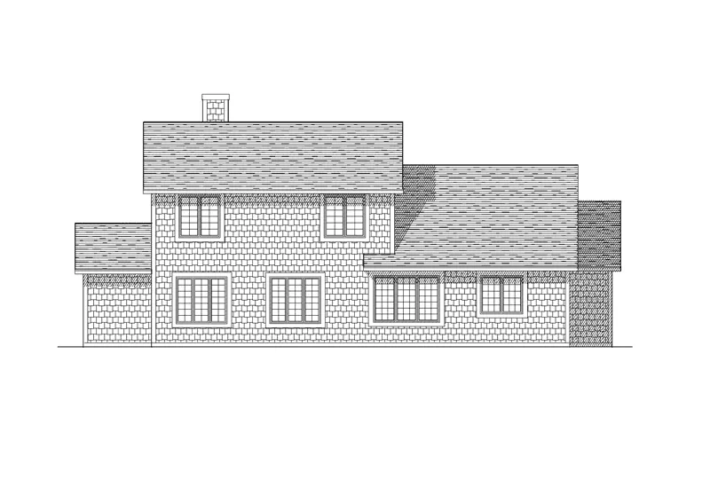 Traditional House Plan Rear Elevation - Edmund Traditional Home 051D-0117 - Search House Plans and More