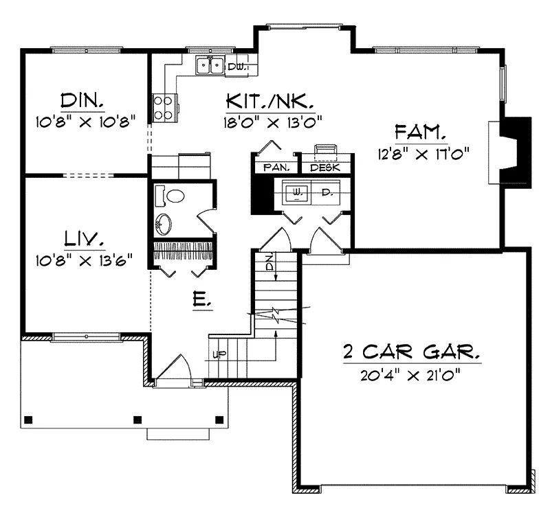Country House Plan First Floor - Slyvester Country Home 051D-0119 - Shop House Plans and More