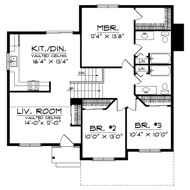 Traditional House Plan First Floor - Trumpington Split-Level Home 051D-0121 - Shop House Plans and More
