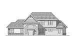 Tudor House Plan Rear Elevation - Parkrose European Style Home 051D-0122 - Shop House Plans and More