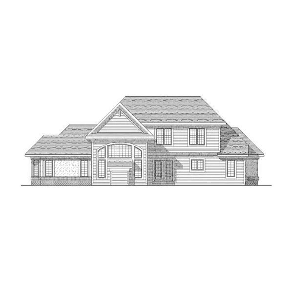 Tudor House Plan Rear Elevation - Parkrose European Style Home 051D-0122 - Shop House Plans and More