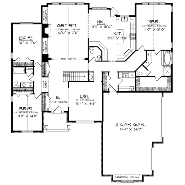 Neoclassical House Plan First Floor - Antonio Traditional Home 051D-0123 - Search House Plans and More