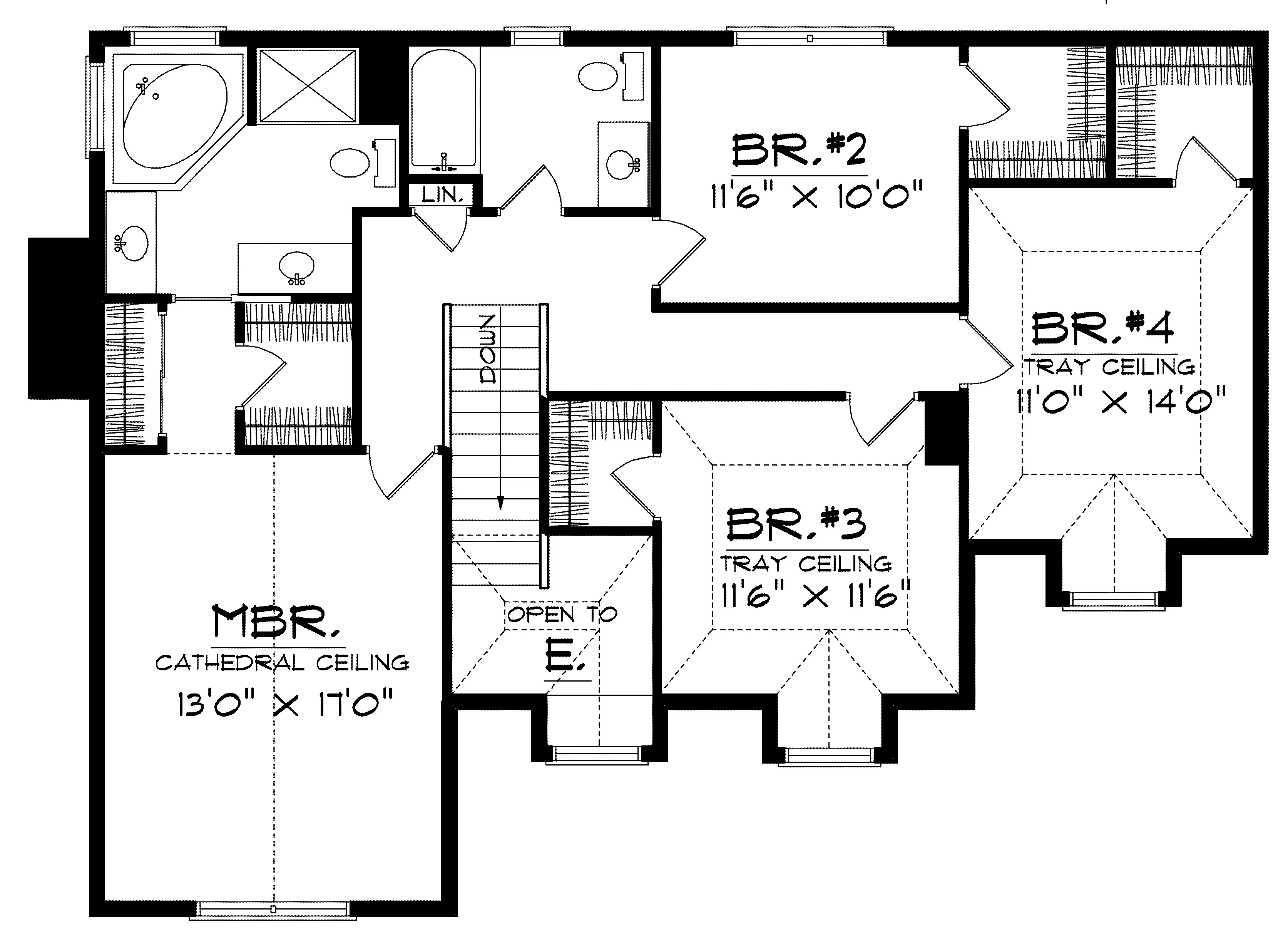 Southern House Plan Second Floor - Kennerley Country Home 051D-0124 - Search House Plans and More
