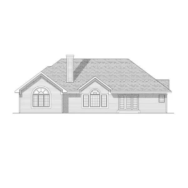 Traditional House Plan Rear Elevation - Bamberger Place Ranch Home 051D-0126 - Search House Plans and More