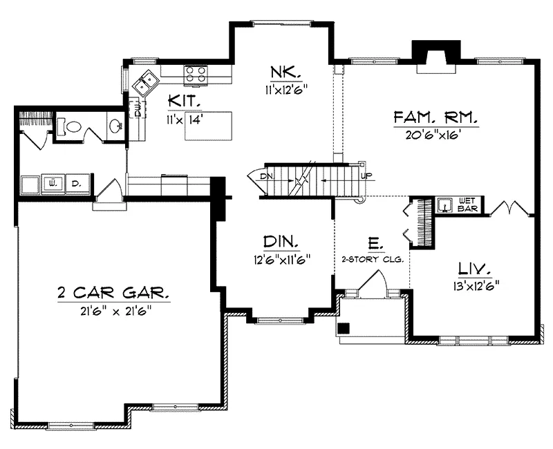 Colonial House Plan First Floor - Marlette Traditional Home 051D-0127 - Shop House Plans and More