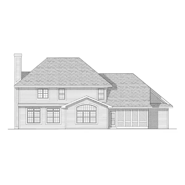 Traditional House Plan Rear Elevation - Moonstone Georgian Home 051D-0128 - Shop House Plans and More