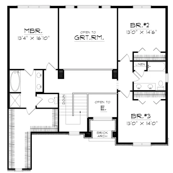 Traditional House Plan Second Floor - Englewood Cliff Traditional Home 051D-0131 - Search House Plans and More