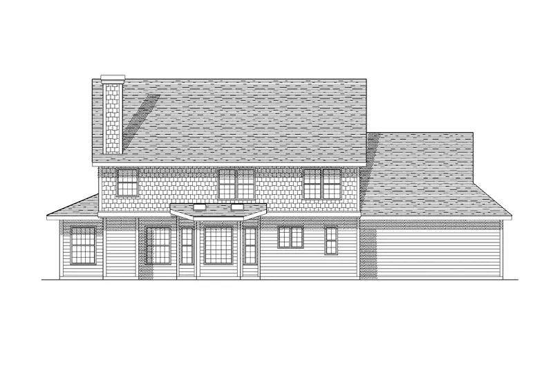 Traditional House Plan Rear Elevation - Englewood Cliff Traditional Home 051D-0131 - Search House Plans and More