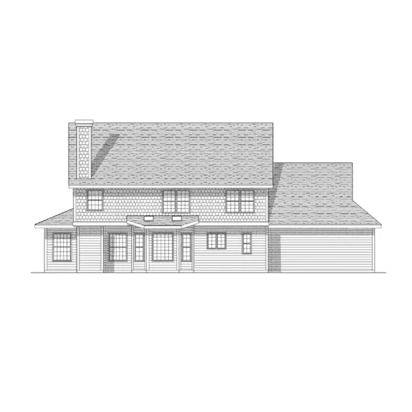 Traditional House Plan Rear Elevation - Englewood Cliff Traditional Home 051D-0131 - Search House Plans and More