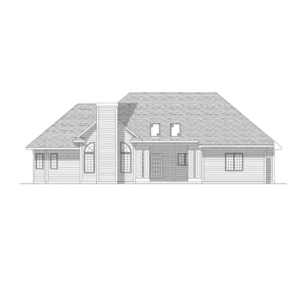 Traditional House Plan Rear Elevation - Vivian Place Traditional Home 051D-0134 - Shop House Plans and More