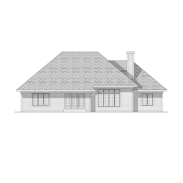 Shingle House Plan Rear Elevation - Sheryl Ann Country Home 051D-0135 - Shop House Plans and More