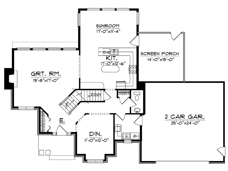 Traditional House Plan First Floor - Summerglen Traditional Home 051D-0136 - Shop House Plans and More
