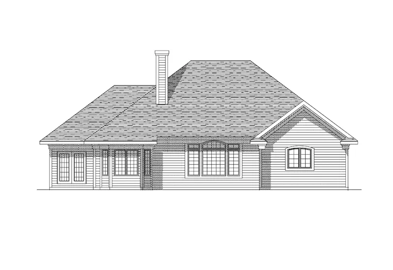 Ranch House Plan Rear Elevation - Riviera Run Traditional Home 051D-0137 - Shop House Plans and More