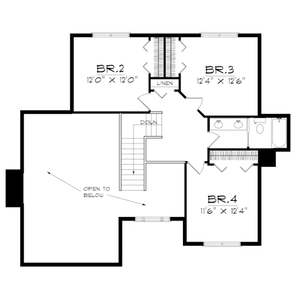 Traditional House Plan Second Floor - Barclay Farm Traditional Home 051D-0139 - Search House Plans and More