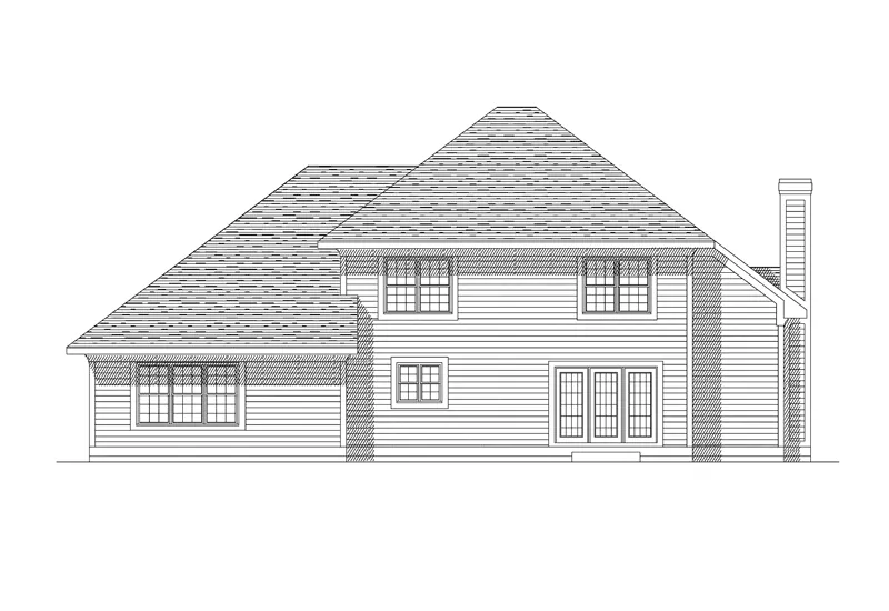 Traditional House Plan Rear Elevation - Barclay Farm Traditional Home 051D-0139 - Search House Plans and More