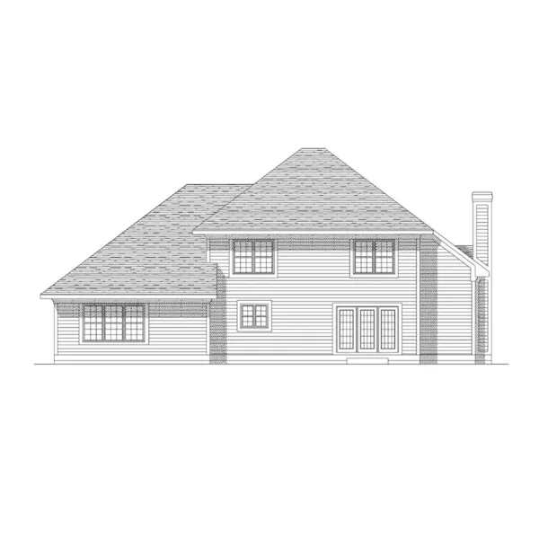 Traditional House Plan Rear Elevation - Barclay Farm Traditional Home 051D-0139 - Search House Plans and More