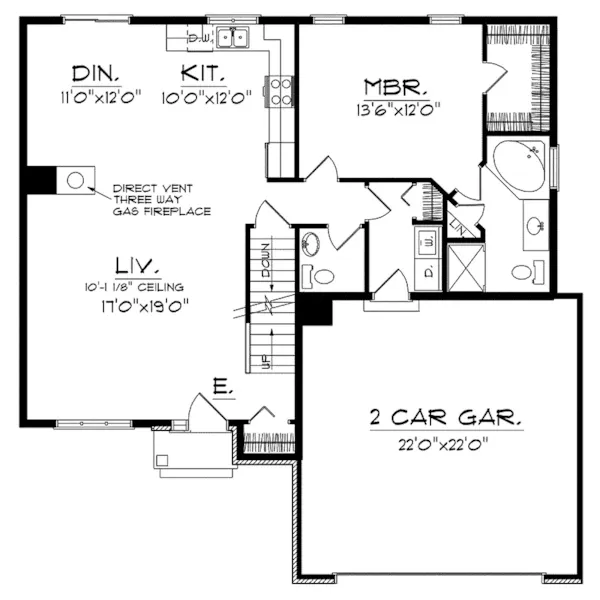 Traditional House Plan First Floor - Dobson Traditional Home 051D-0140 - Search House Plans and More