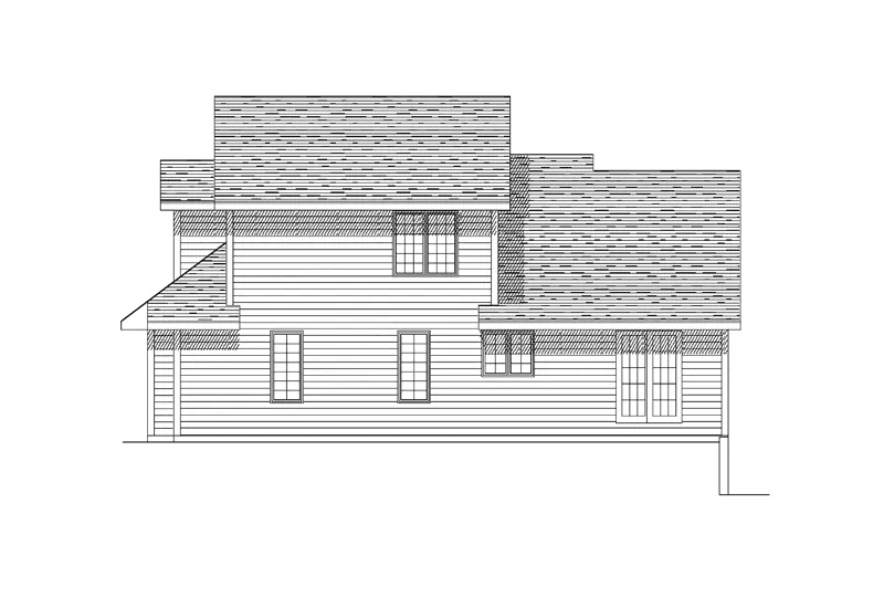 Traditional House Plan Rear Elevation - Dobson Traditional Home 051D-0140 - Search House Plans and More