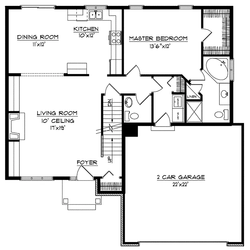 Modern House Plan First Floor - Kardelle Multi-Level Home 051D-0141 - Search House Plans and More