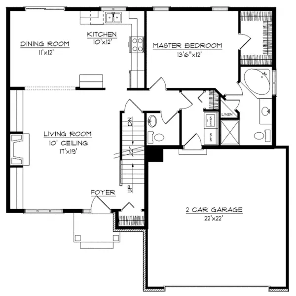 Modern House Plan First Floor - Kardelle Multi-Level Home 051D-0141 - Search House Plans and More