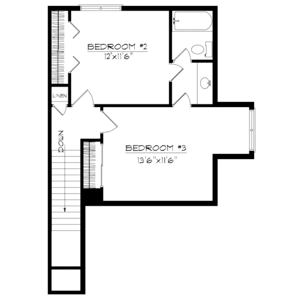 Modern House Plan Second Floor - Kardelle Multi-Level Home 051D-0141 - Search House Plans and More