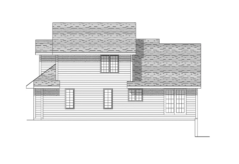 Traditional House Plan Rear Elevation - Kardelle Multi-Level Home 051D-0141 - Search House Plans and More