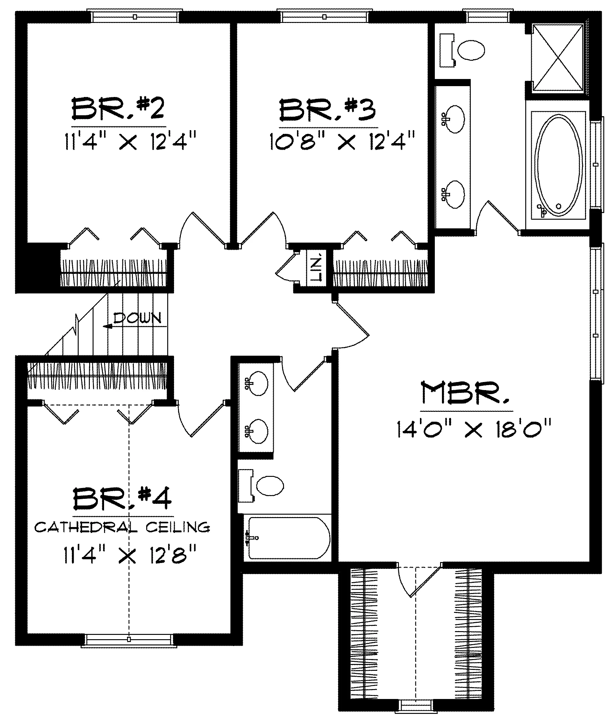 Country House Plan Second Floor - Abner Farm Traditional Home 051D-0143 - Search House Plans and More
