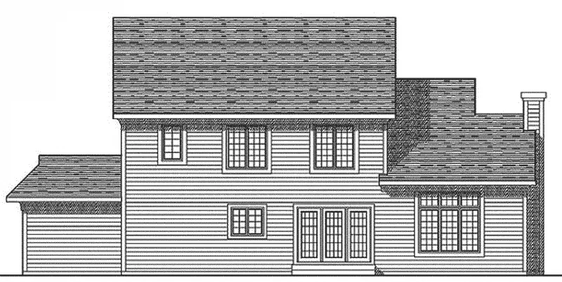 Traditional House Plan Rear Elevation - Abner Farm Traditional Home 051D-0143 - Search House Plans and More