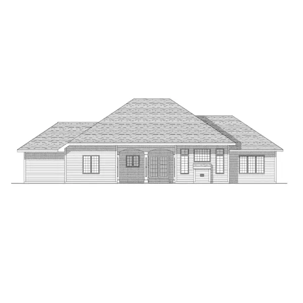 Ranch House Plan Rear Elevation - Lalor Traditional Home 051D-0144 - Shop House Plans and More