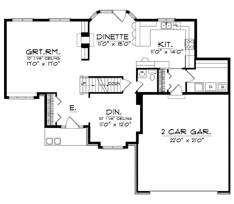 Traditional House Plan First Floor - Dewey Point Neoclassical Home 051D-0146 - Search House Plans and More