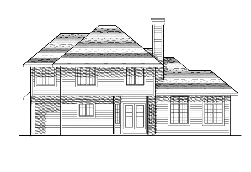 Traditional House Plan Rear Elevation - Dewey Point Neoclassical Home 051D-0146 - Search House Plans and More