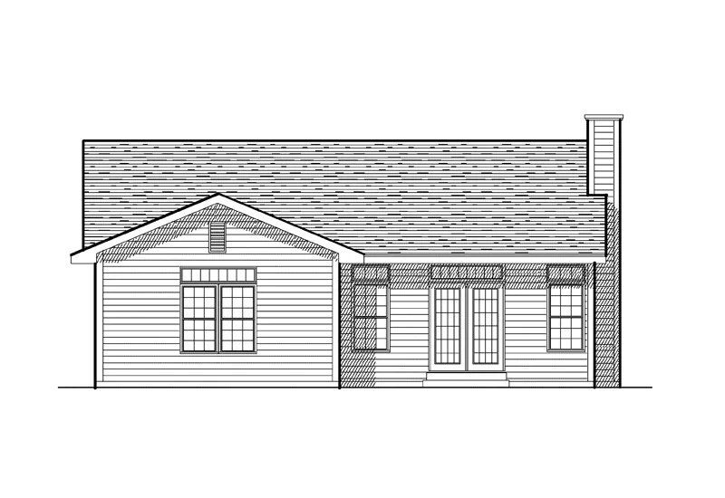 Ranch House Plan Rear Elevation - Windford Traditional Ranch Home 051D-0147 - Shop House Plans and More