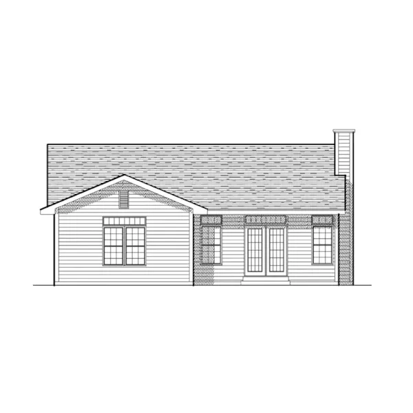 Traditional House Plan Rear Elevation - Windford Traditional Ranch Home 051D-0147 - Shop House Plans and More