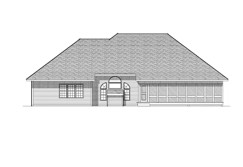 Traditional House Plan Rear Elevation - Ivan Traditional Home 051D-0148 - Search House Plans and More