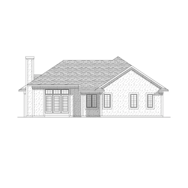 Ranch House Plan Rear Elevation - Stony Bay Sunbelt Ranch Home 051D-0150 - Shop House Plans and More