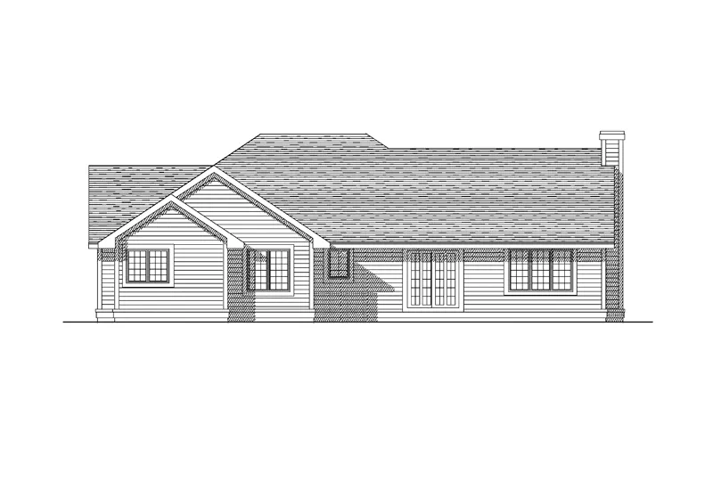 Ranch House Plan Rear Elevation - Bandero Ranch Home 051D-0153 - Search House Plans and More