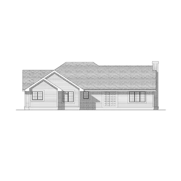 Ranch House Plan Rear Elevation - Bandero Ranch Home 051D-0153 - Search House Plans and More