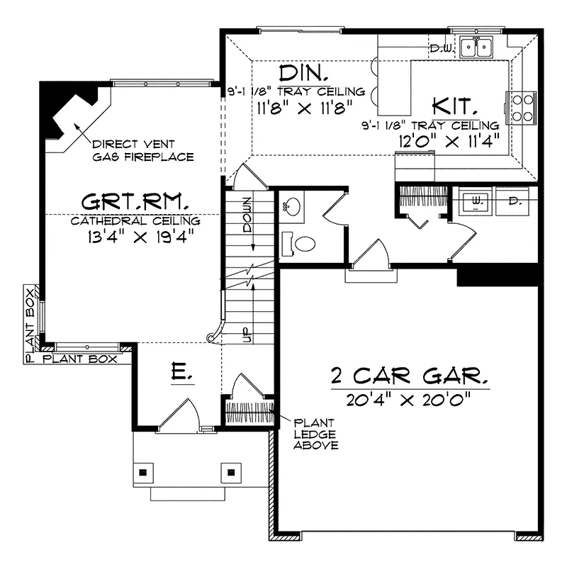 Traditional House Plan First Floor - Rockhampton Narrow Lot Home 051D-0154 - Shop House Plans and More