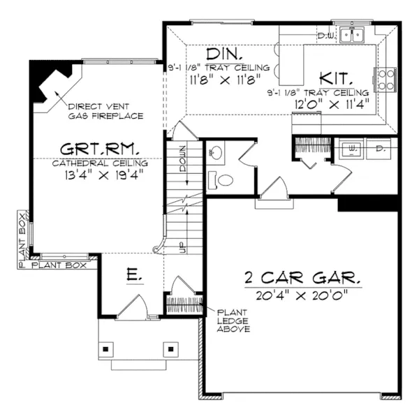 Traditional House Plan First Floor - Rockhampton Narrow Lot Home 051D-0154 - Shop House Plans and More