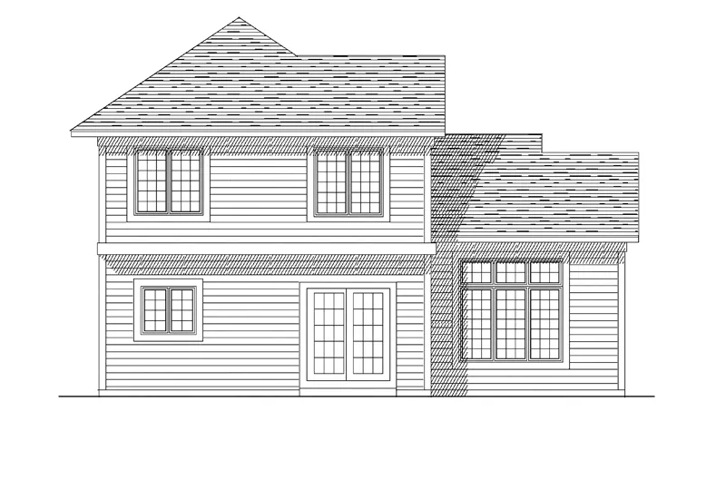 Traditional House Plan Rear Elevation - Rockhampton Narrow Lot Home 051D-0154 - Shop House Plans and More
