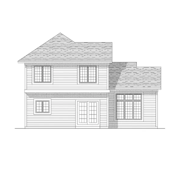 Traditional House Plan Rear Elevation - Rockhampton Narrow Lot Home 051D-0154 - Shop House Plans and More