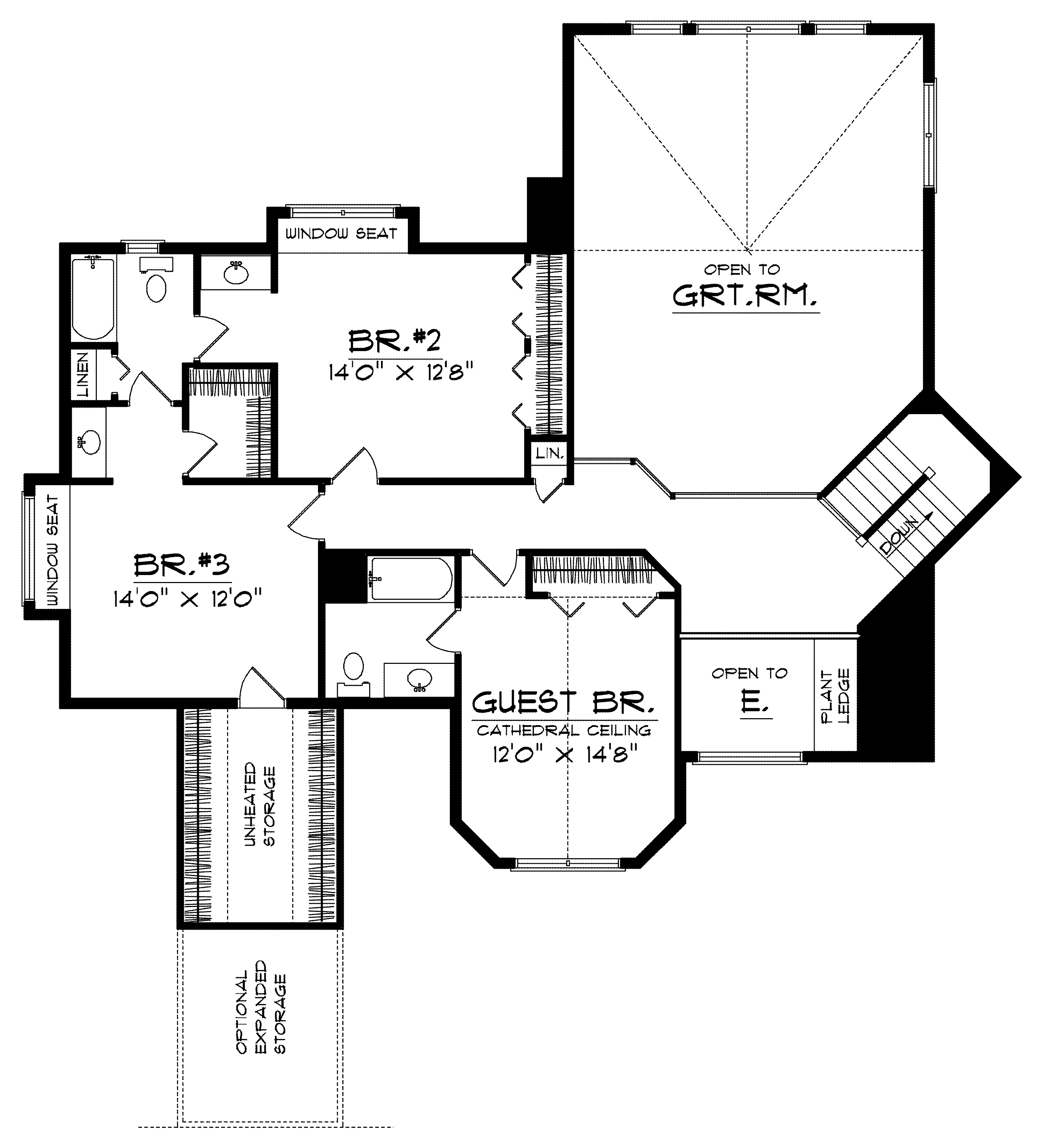 Shingle House Plan Second Floor - Bernice Farm Country Home 051D-0155 - Search House Plans and More