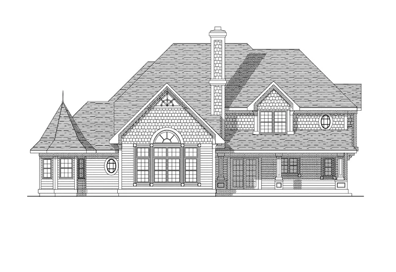 Traditional House Plan Rear Elevation - Bernice Farm Country Home 051D-0155 - Search House Plans and More